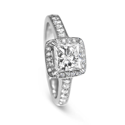 Bespoke engagement ring - princess-cut diamond and 100% recycled platinum 3