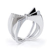 Bespoke Bow ring - 18ct white gold and conflict-free microset diamonds