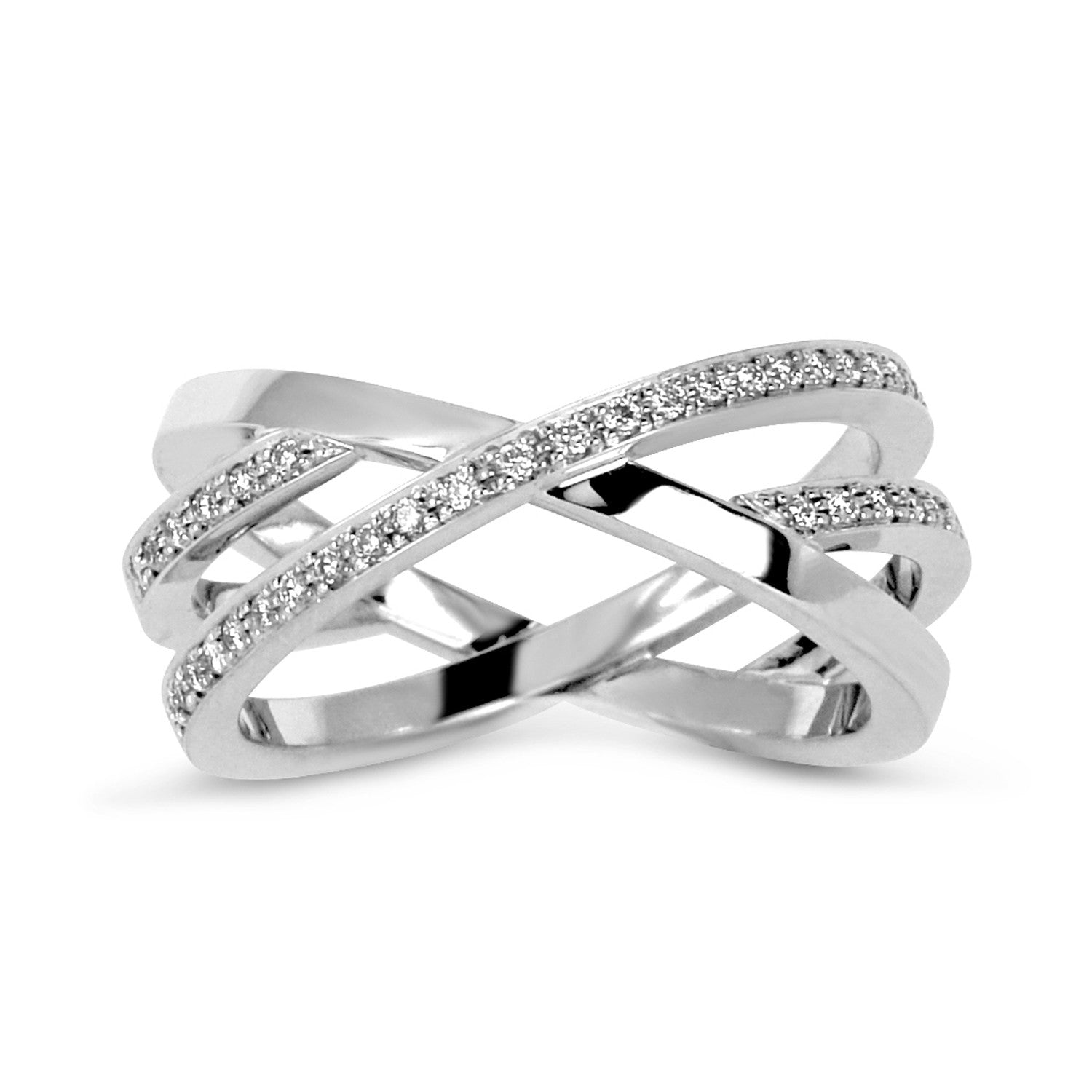 Bespoke Cross ring - 18ct recycled white gold and conflict-free diamonds