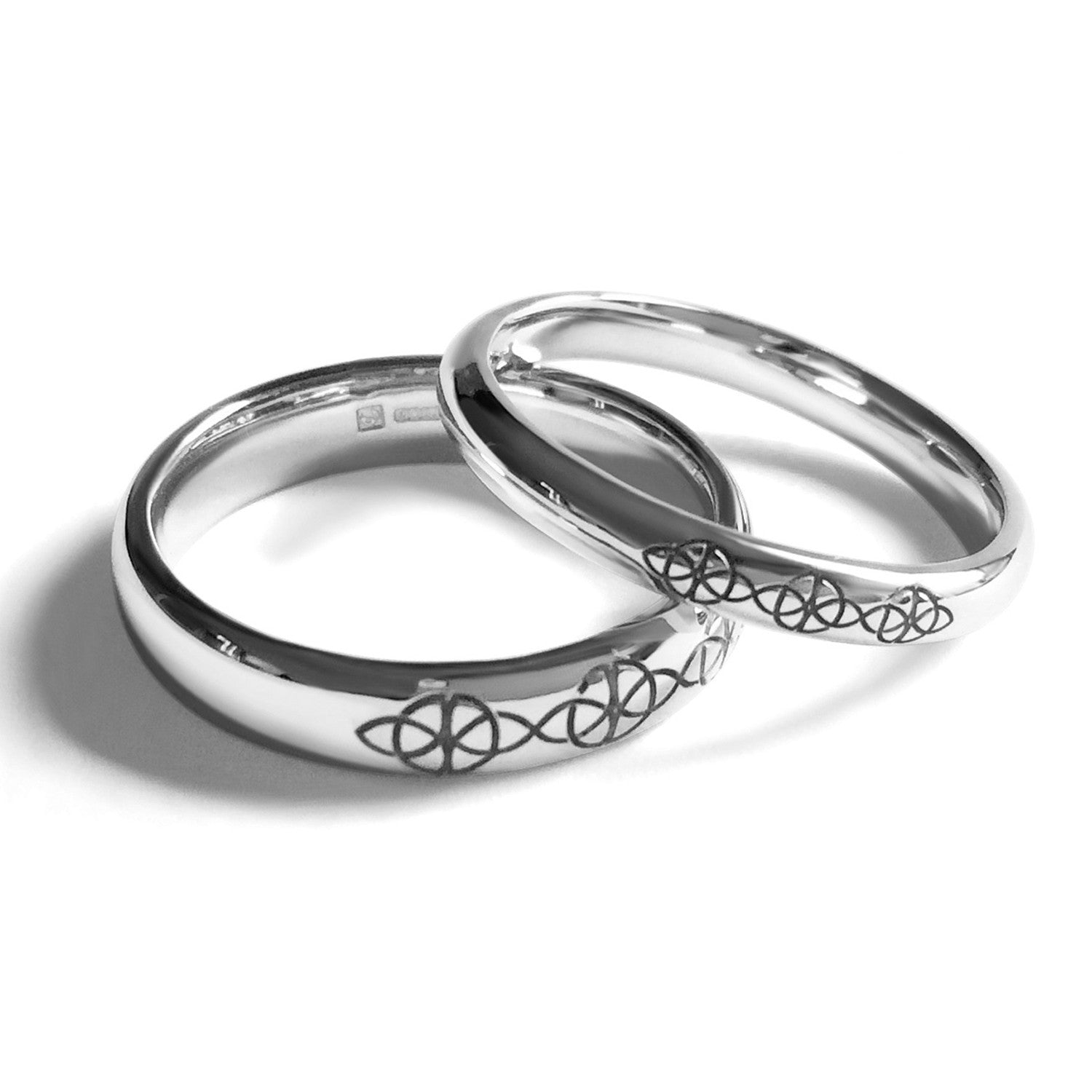 Bespoke wedding rings - Fairtrade white gold and unique laser-engravings