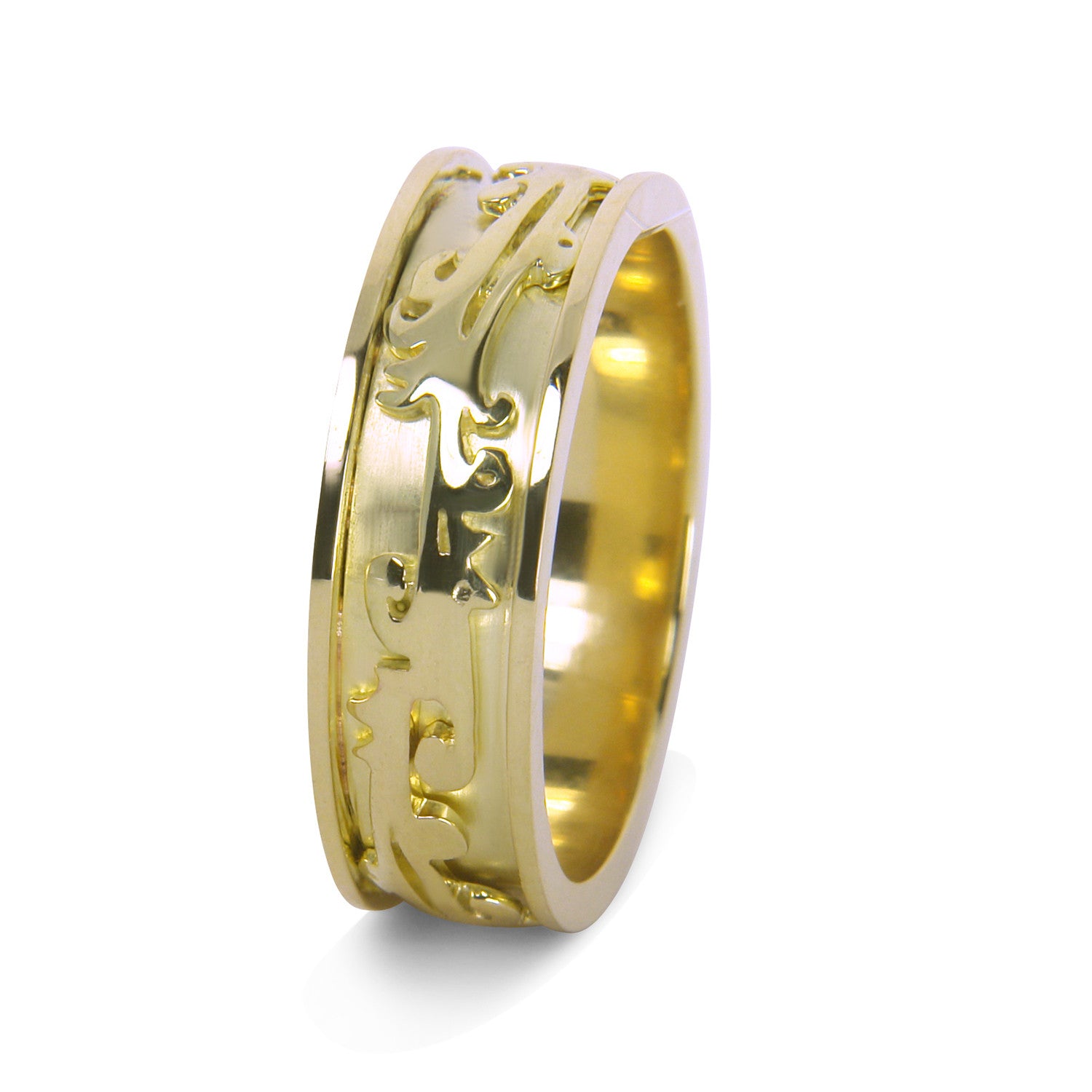 Bespoke Richard wedding ring - 18ct yellow old and unique dragon pattern 2