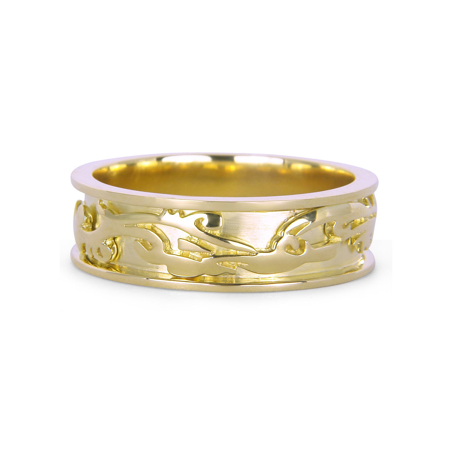 Bespoke Richard wedding ring - 18ct yellow old and unique dragon pattern
