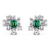Bespoke Corene Art Deco earrings - recycled diamonds, recycled emeralds and recycled white gold