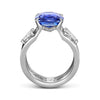 Bespoke Damir engagement ring - 100% recycled platinum, 7ct sapphire, conflict-free diamonds and filigree  2