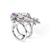 Bespoke Estefania cocktail ring - 18ct white gold, rose-cut diamonds and coloured gemstones 2