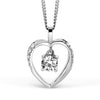 Bespoke heart solitaire pendant - reclaimed central diamond and ethical 18ct white gold