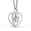 Bespoke heart solitaire pendant - reclaimed central diamond and ethical 18ct white gold 2
