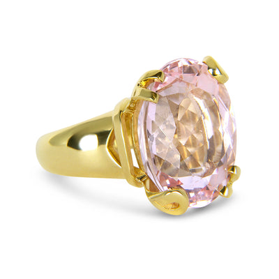 Bespoke morganite cocktail ring in 18ct yellow gold 2