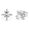 Bespoke Shairose earrings - 18ct white gold and client's own emerald-cut diamonds 2