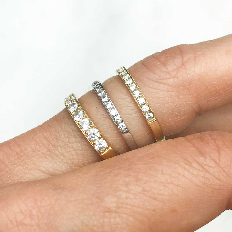 Cherish Half Diamond Eternity Wedding Ring, 100% Recycled Platinum