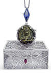 Bespoke James amulet pendant - 18ct white gold and fair-traded sapphire, ruby and emerald 5