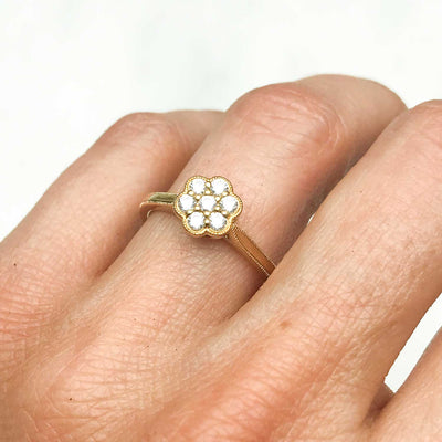 Daisy Ethical Diamond Cluster Gold Engagement Ring