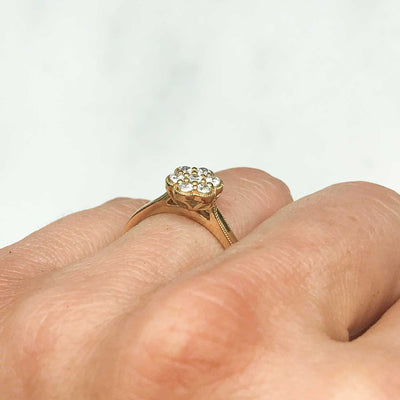 Daisy Ethical Diamond Cluster Engagement Ring, 18ct Gold