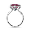 Bespoke Estelle cocktail ring - 18ct white Fairtrade Gold, client's own ethically-sourced pink sapphire and conflict-free diamonds 2