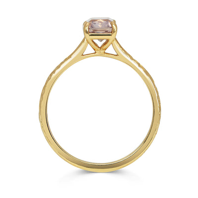 Fancy Athena Pink Emerald Cut Sapphire Solitaire Engagement Ring, 18ct Ethical Gold, Ready to Go 2