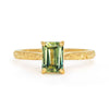 Fancy Athena Green Emerald Cut Sapphire Solitaire Engagement Ring, 18ct Ethical Gold, Ready to Go 1