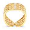 Artisan Filigree Ethical Gold Wishbone Commitment Ring with Conflict-Free Diamonds