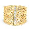 Artisan Filigree Ethical Gold Marquise Commitment Ring, 18ct Fairmined Ecological Gold and conflict-free diamonds, front