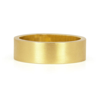 Matte Ethical Gold Wedding Ring, Wide/Flat
