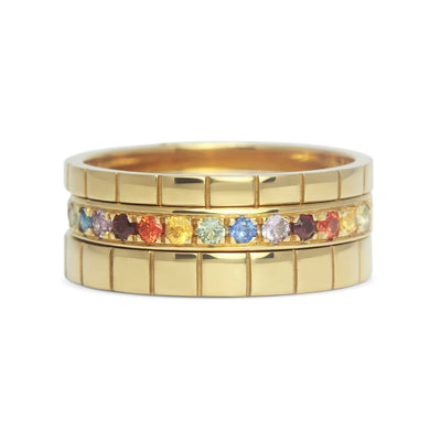 Freedom Ethical Gold Wedding Ring, 18ct yellow recycled gold, three bands