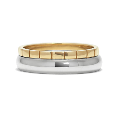Freedom Ethical Gold Wedding Ring, 18ct recycled yellow and white gold, two bands
