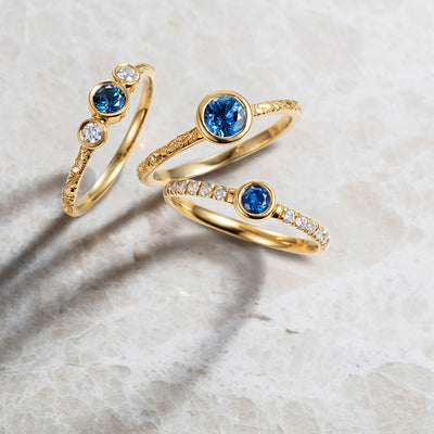 Hera Grande Ethical Blue Sapphire Gold Engagement Ring