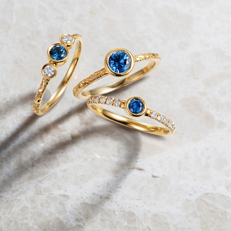 Hestia Ethical Blue Sapphire Gold Engagement Ring