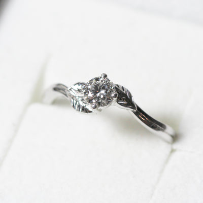 Bespoke Nature-Inspired Engagement Ring, 18ct recycled white gold and lab-grown diamond 4