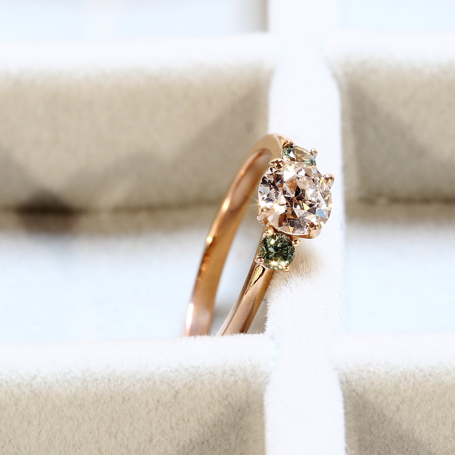 Bespoke Josh Recycled Old Cut Diamond Trilogy Engagement Ring