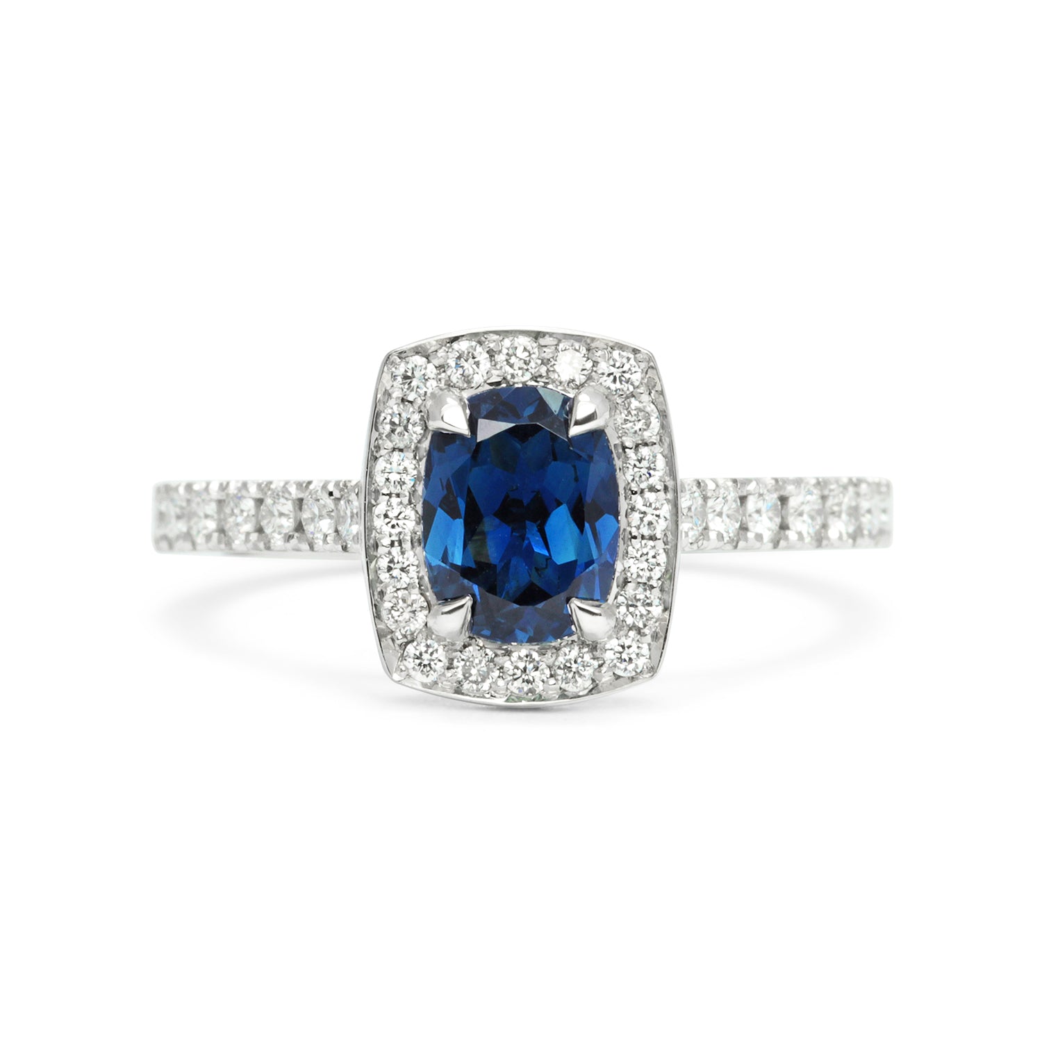 Bespoke Joshua Ethical Sapphire Halo Engagement Ring