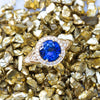 Bespoke Raiyah engagement ring, 18ct yellow Fairtrade gold, upcycled round blue sapphire and upcycled diamonds 3