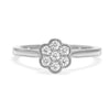 Daisy Ethical Diamond Cluster Engagement Ring with traceable and conflict-free Canadian diamonds and 100% recycled white gold