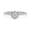 Rose ethical diamond cluster engagement ring, 100% recycled platinum and traceable Canadian diamonds