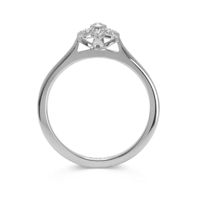 Sunflower Ethical Diamond Cluster Engagement Ring, 100% recycled platinum and traceable Canadian diamonds 2