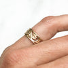 Artisan Filigree Ethical Gold Commitment Ring on hand, side