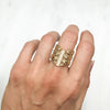 Artisan Filigree Ethical Gold Wishbone Commitment Ring with Conflict-Free Diamonds, on hand