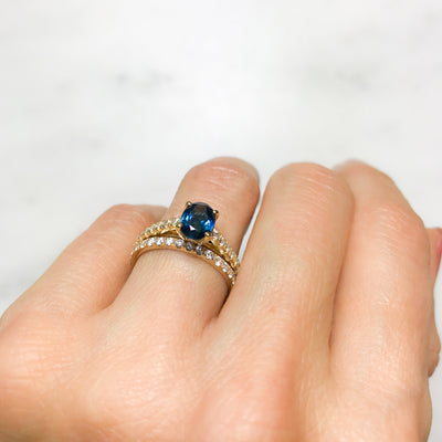 Cybele Oval Blue Sapphire Gold Engagement Ring