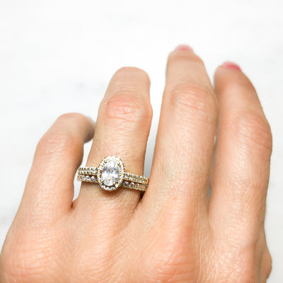 Lyra Ethical Oval Diamond Gold Halo Engagement Ring