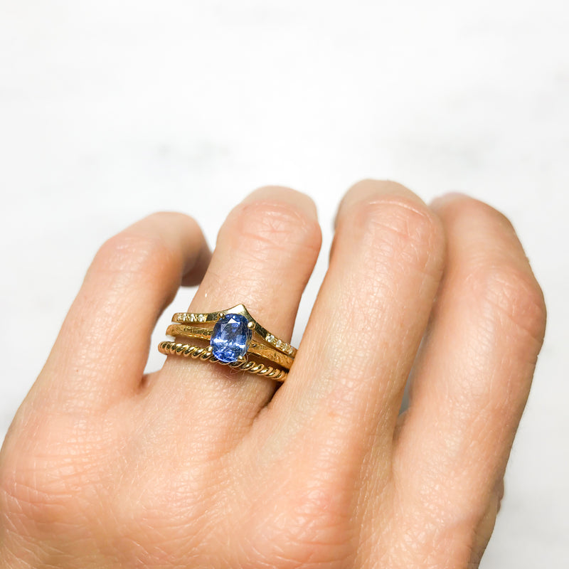 Fancy Athena Oval Sapphire Gold Engagement Ring