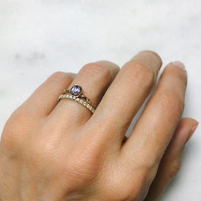 Candy Pop Mauve Spinel Engagement Ring, 18ct Ethical Gold 5