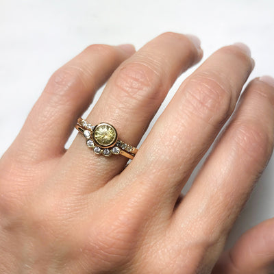 Large Hebe Yellow Sapphire Engagement Ring, Ethical Gold - alternative bridal jewels