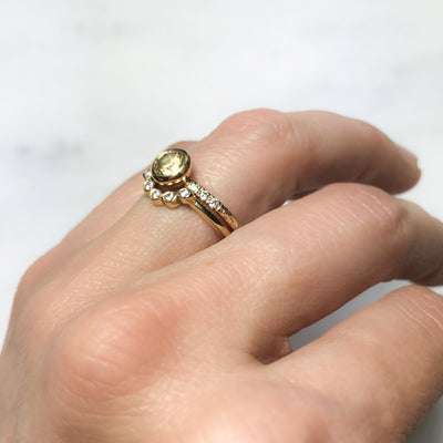 Large Hebe Yellow Sapphire Engagement Ring, Ethical Gold - unusual and stylish