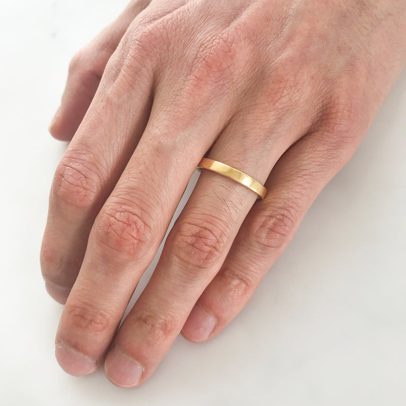 Flat Court Ethical Gold Wedding Ring, Thin