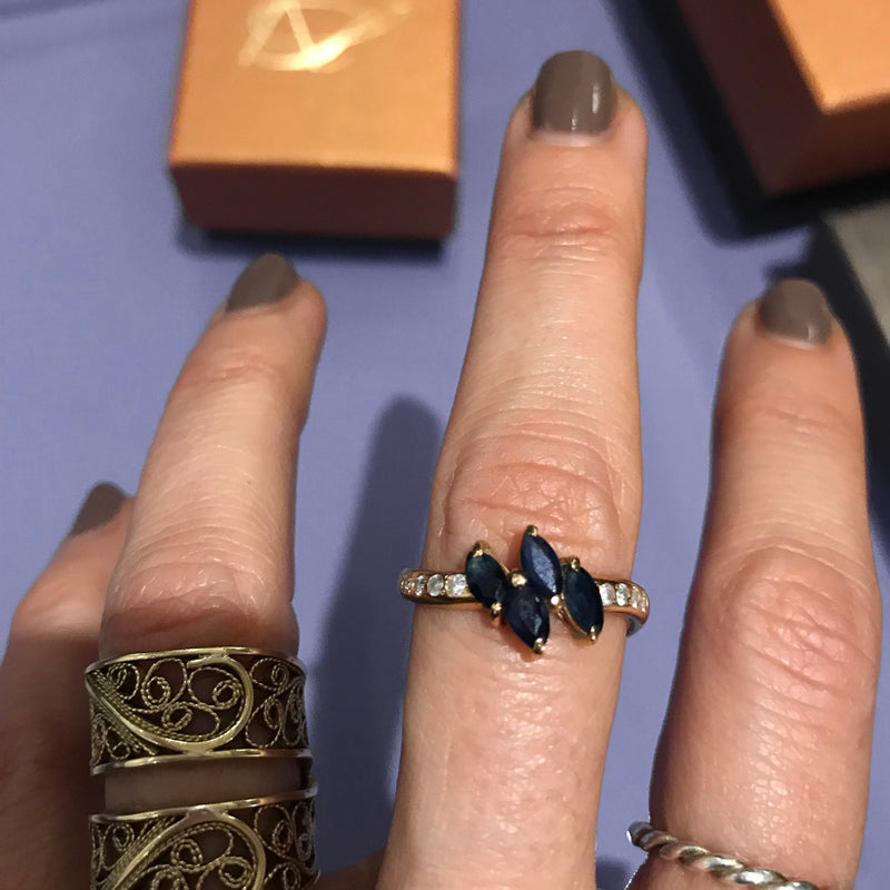 Bespoke pendant with ethical sapphires and recycled white gold