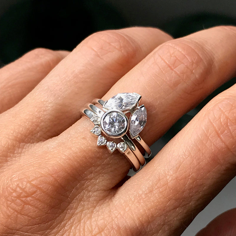 Buy Stunning Hammered Design Matt Finish Platinum Ring | GRT Jewellers
