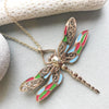 Bespoke Dragonfly Pendant - 9ct recycled yellow gold and coloured enamel 3