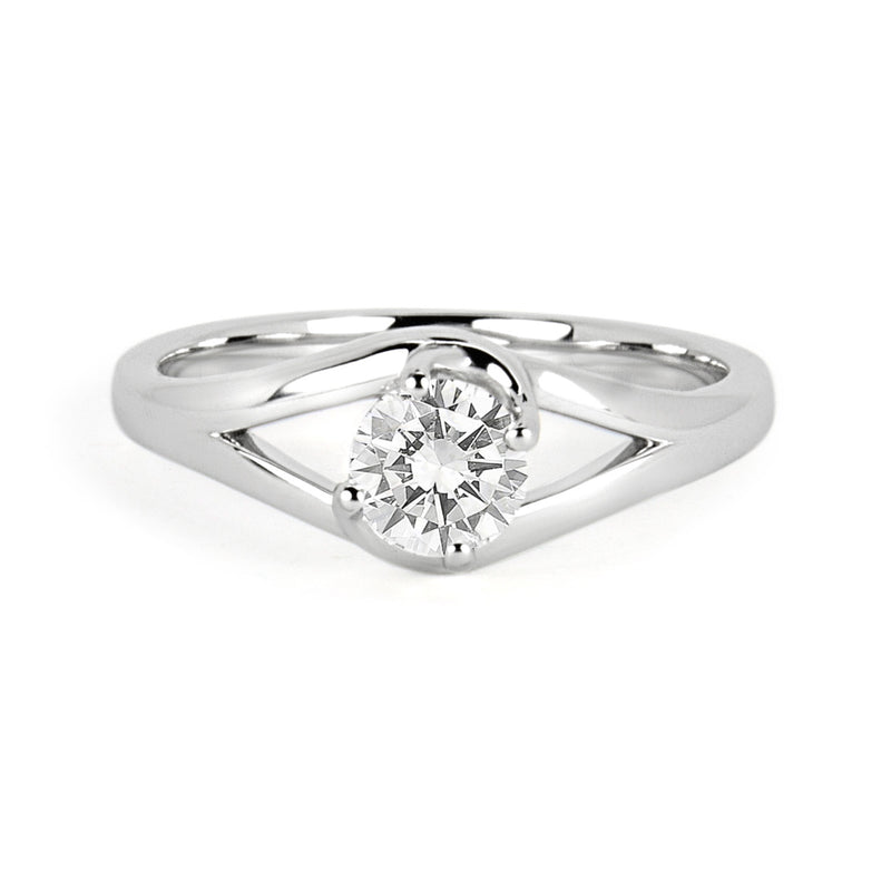 Bespoke Andy engagement ring - white Fairtrade Gold and 0.5ct Canadian diamond
