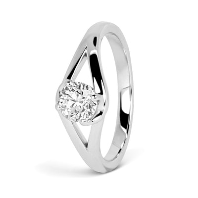 Bespoke Andy engagement ring - white Fairtrade Gold and 0.5ct Canadian diamond