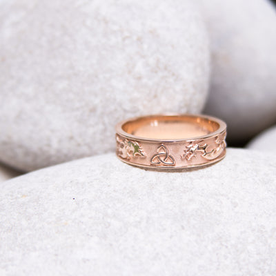 Bespoke Wedding Ring - Fairtrade rose gold with lion, dragon and Celtic Trinity Knot engraving 4