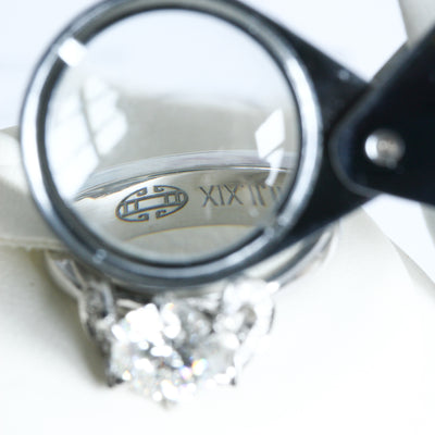 Bespoke Horseshoe Engagement Ring - 100% recycled platinum and diamond-set horseshoe shoulders 4